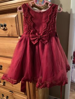 Burgundy Girls Dress