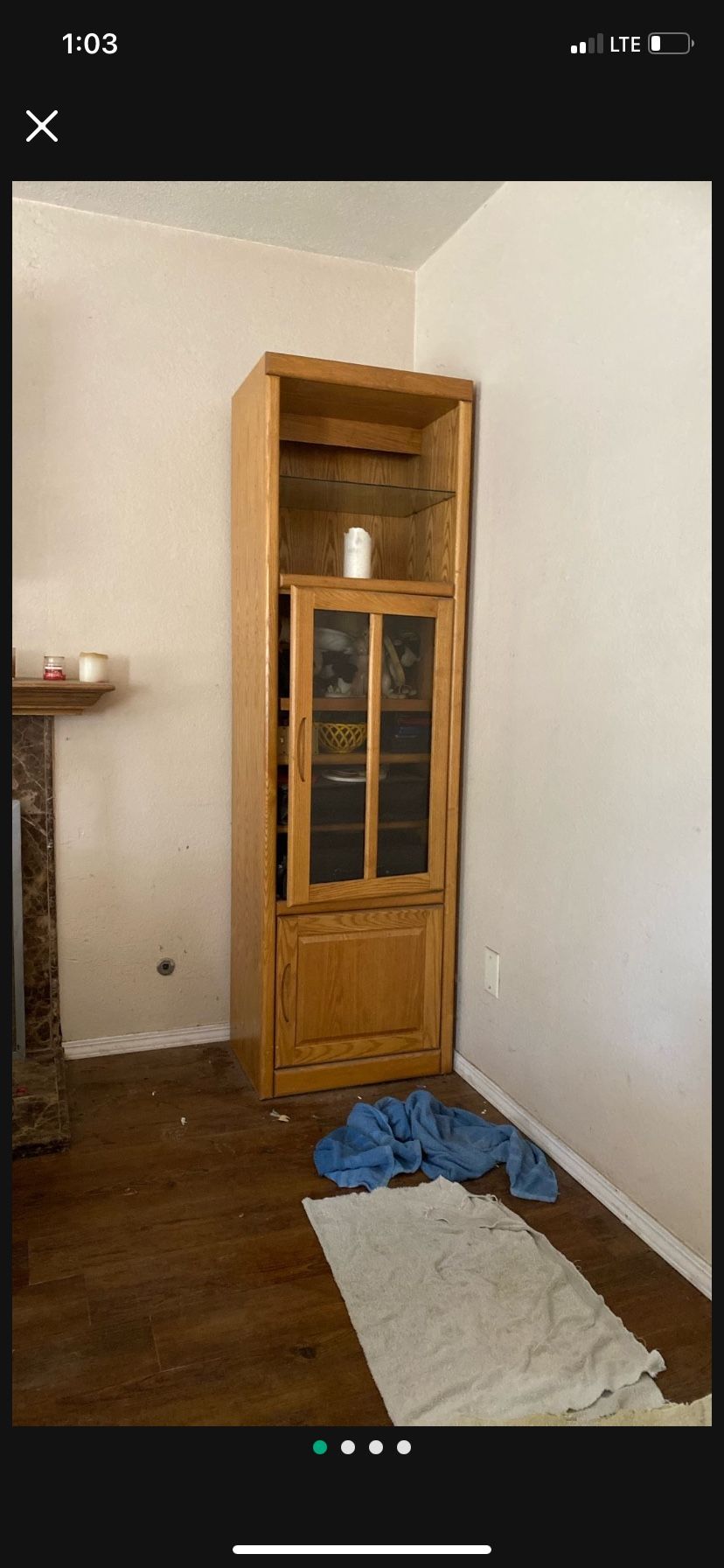 Oak Shelf Curio Cabinet Wood