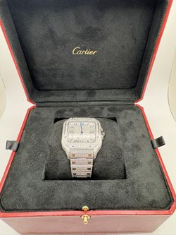 Cartier Santos 41mm Bust Down Watch - VVS Natural Diamonds