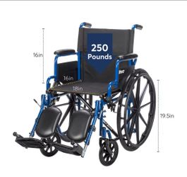 Folding Wheelchair by Drive Medical, blue and black