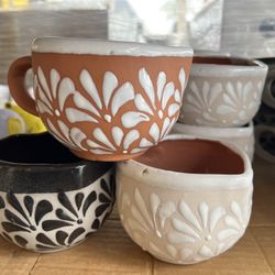 Tazas De Talavera Para El Cafe! En Estilo De Corazón