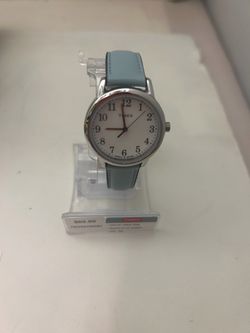Timex Watch with Light Blue Leather Strap