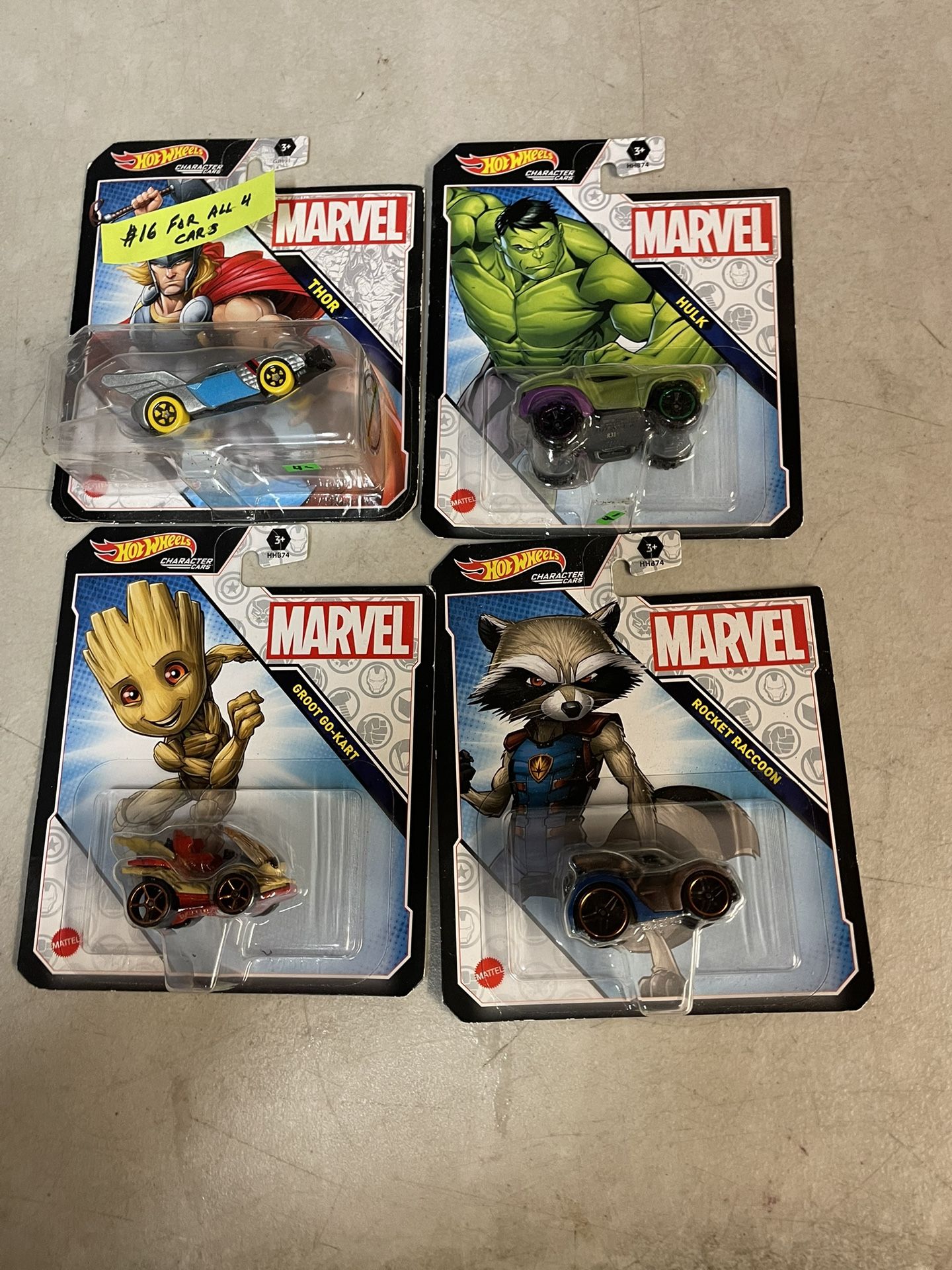 Hot Wheels Character Cars Marvel Four Different Ones$16 For All Four