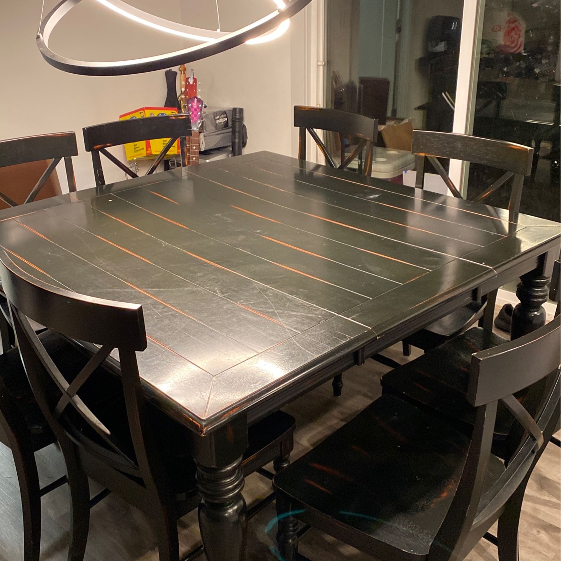 Black Adjustable Dining Table, 8 Chairs for Sale in Issaquah, WA OfferUp