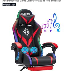 Gaming Chair With Speakers, Massager And Lights