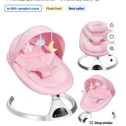 Pink Bluetooth Baby Swing