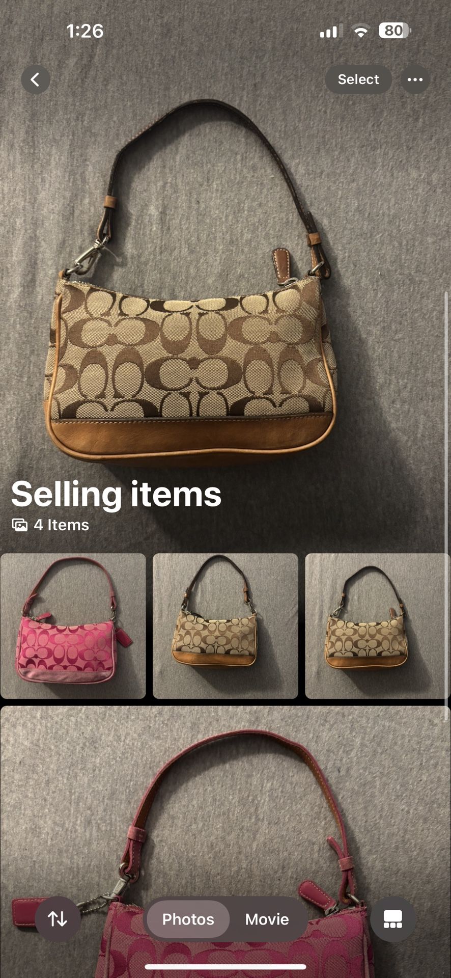 Vintage Y2K Coach Signature Demi Shoulder Bag 