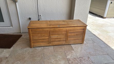 Teak wood outdoor storage unit