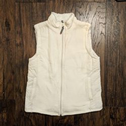 Ivory White Faux Fur Vest - Size Small