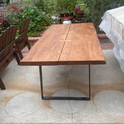 Acacia Wood Dinner Table Available For Sale