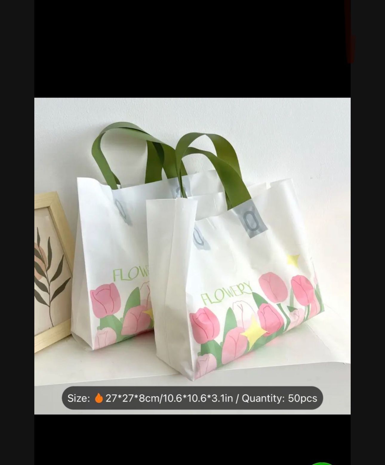 50 Pc Floral Tulip Delight Plastic Bag Set Of 50