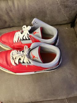 Air Jordan 3 Red Cement Sneakers