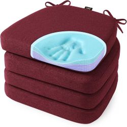 Cooling Gel Memory Foam Chair Cushions set of 4 -NEW (3045/6)
