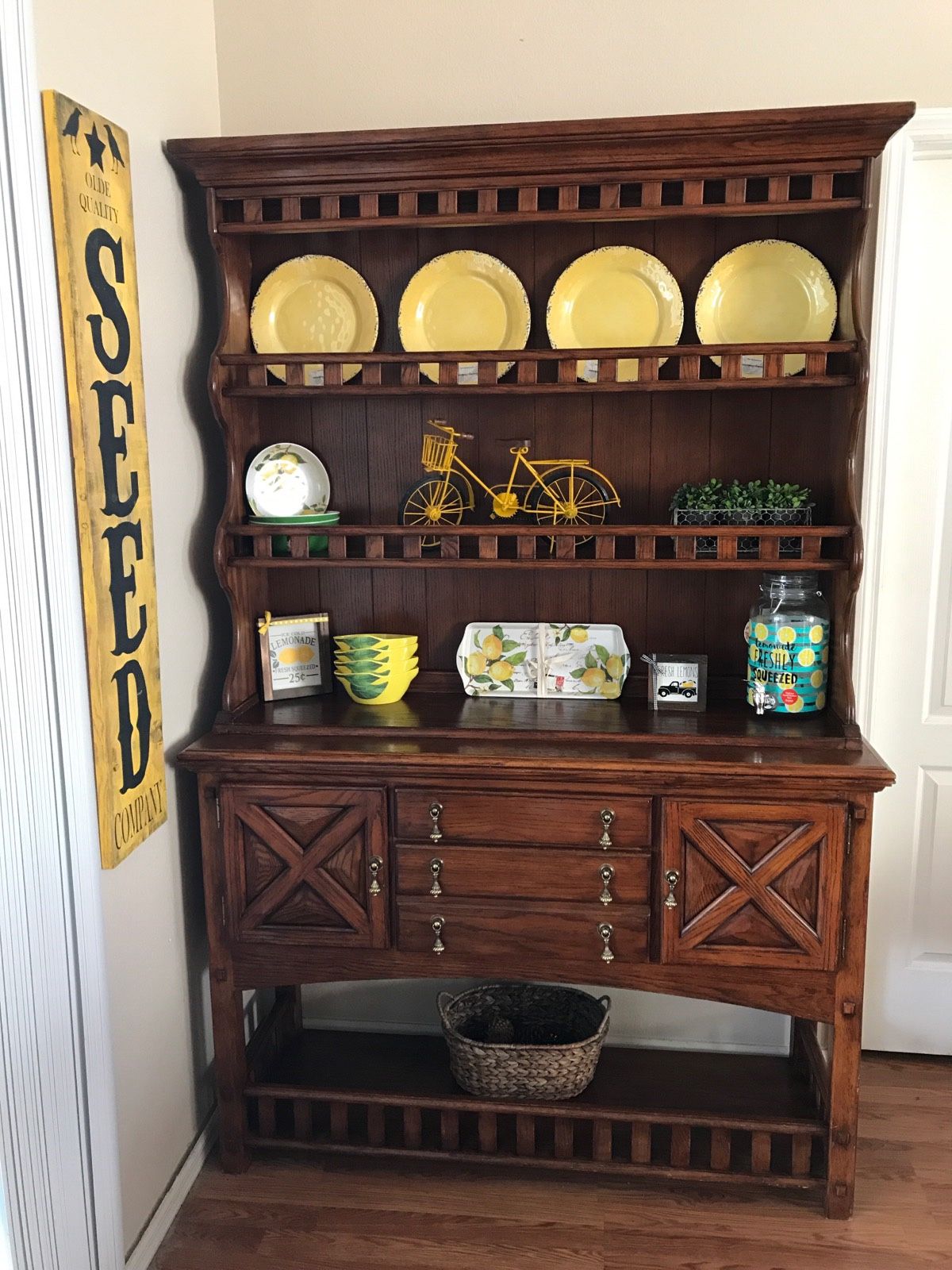 Farmhouse style hutch and buffet