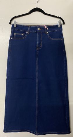 Midi Slit Denim Skirt