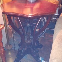 Victoria Magony Red Antique End Table 