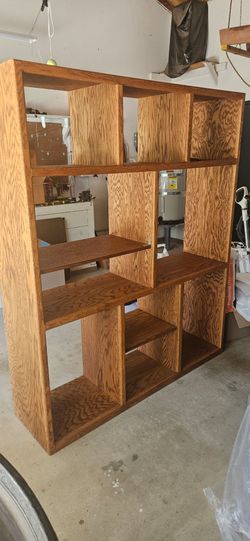 Solid Oak Bookcase/Media Center