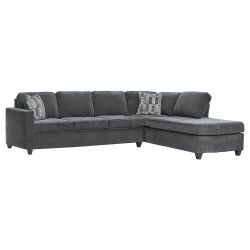 Mccord Upholstered Track Arm Sectional Sofa Dark Gray