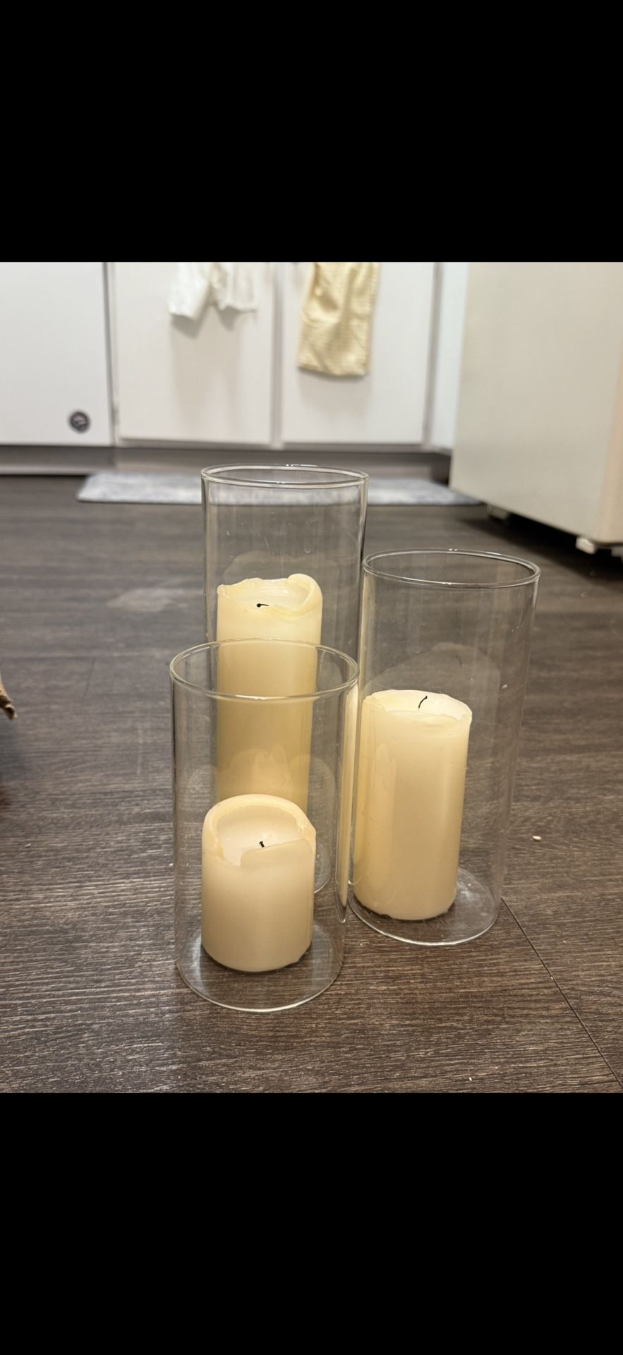 Wedding Hurricane Vases and Pillar Candles Yummi Brand! HUGE Amount! Must take all