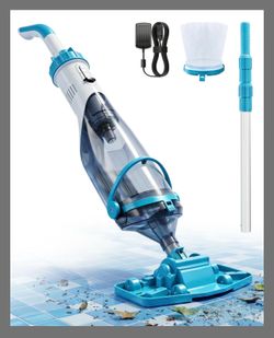 Saker Handheld Pool Vacuum With Telescopic Pole, Cordless Pool Cleaner 4200 L/H Powerful Suction