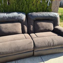Sofa With Two Recliners FREE