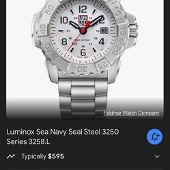 Luminox Mens Watch Navy Seal Steel 3258: 45mm Silver  Steel Bracelet 200 M Water Resistant