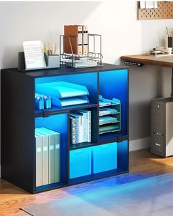 Modular & Light Up Media Room Shelves (2pc)