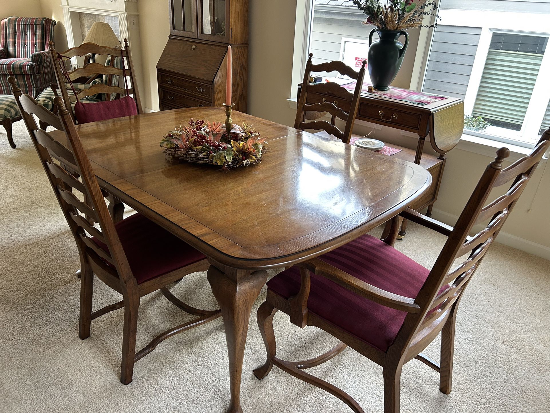 Wood dining Table With 6 Chairs