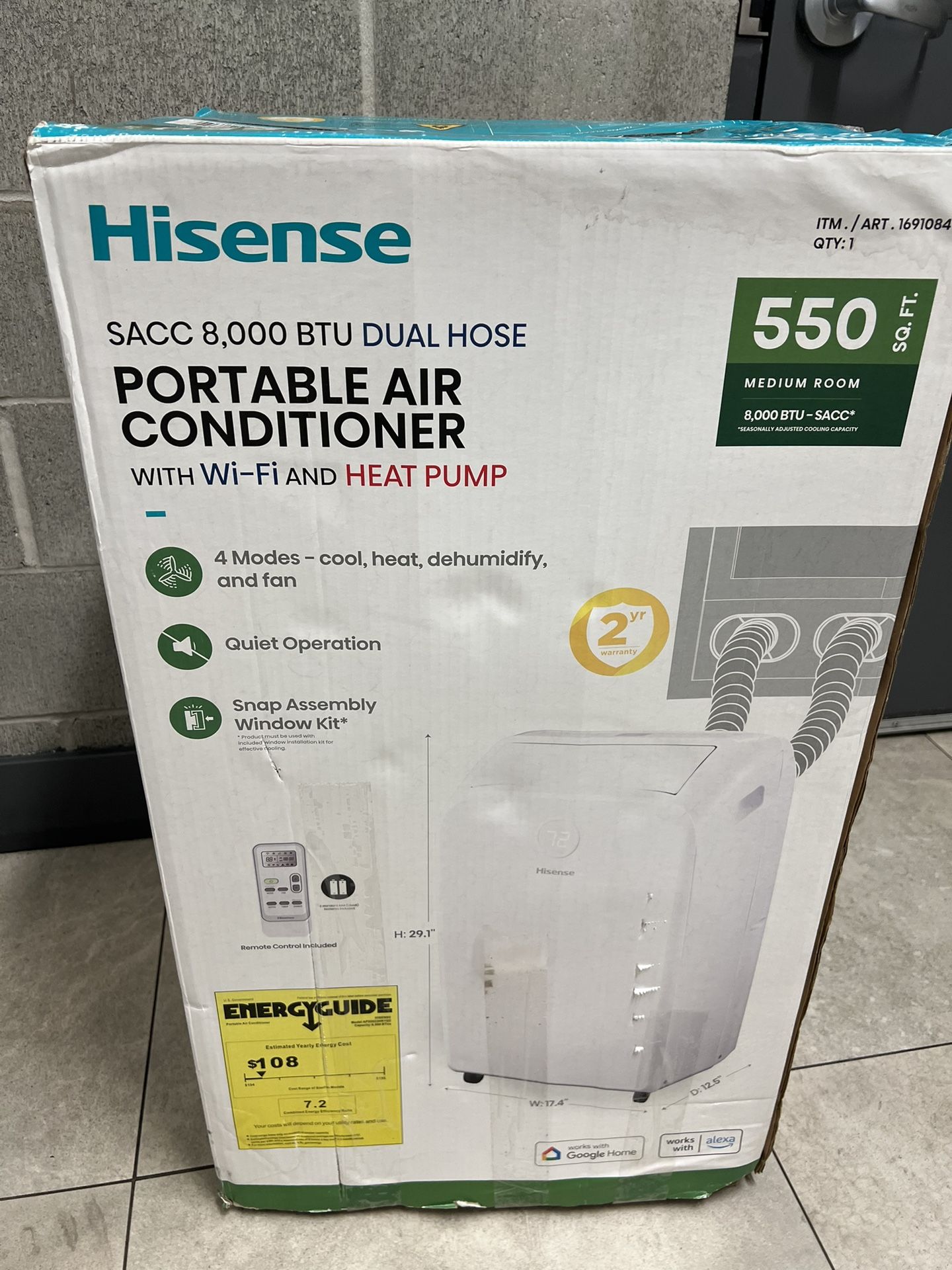 Hisense 8,000 BTU Portable Air Conditioner