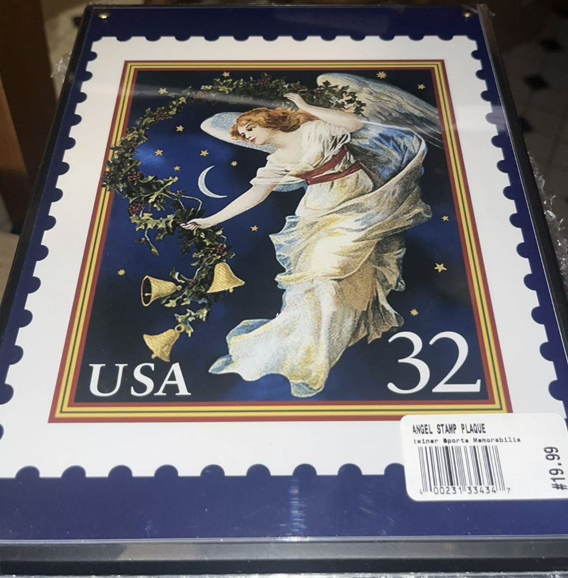 Night Sky Angel Postal Stamp Plaque 8 x 10 Perfect Size with Vibrant Colors