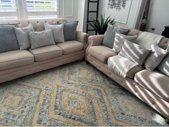 Two pieces of sofas and 10 accents pillows