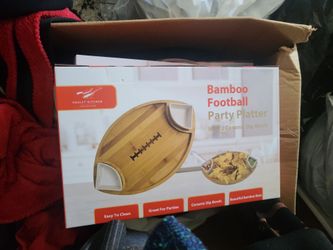 Chalet Kitchen Bamboo Football Party Platter