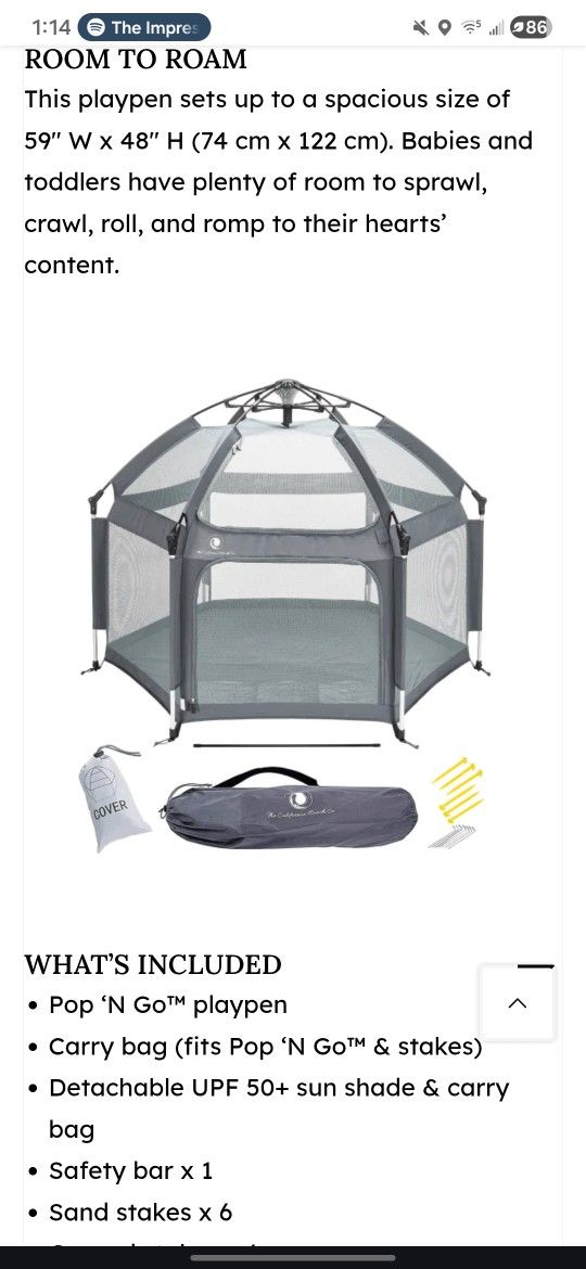 The California Beach Co Pop Up Play Pen