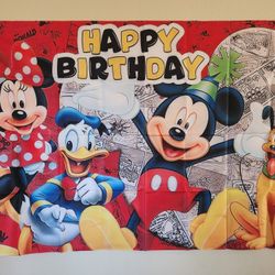 Mickey and friends birthday backdrop $7