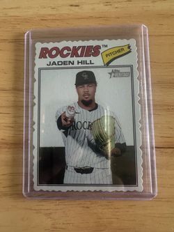 2026 Topps Heritage Jaden Hill #26 Deckle Edge Colorado Rockies