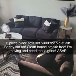 2 Piece Black Sofa