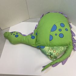 Vintage 1985 Pillow People Green Dragon/Dinosaur Stuffed Plush 26” VERY RARE