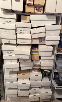 Boxes of baseball cards