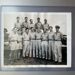 c. 1945 WWII Nagasaki Atomic Bomb Crew: Rare Press  Original Photo