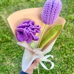 Crochet Carnation Tulip Bouquet 