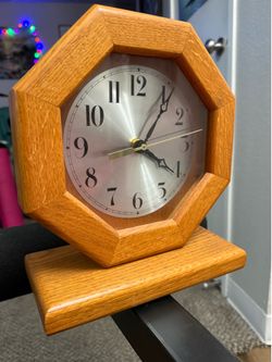Oak desk/shelf clock