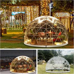 12 x 7.2 FT Garden Dome Tent, Outdoor TPU Greenhouse for 4-8 Person, Greenhouse Garden Tent with Window, Waterproof Clear Dome Tent Suitable for Campi
