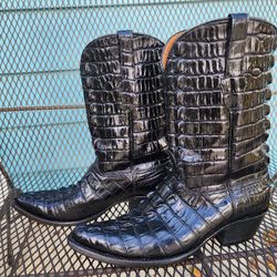 Black Jack Full Alligator Tail Cut Cowboy Boots