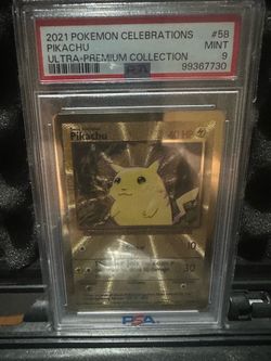 Pikachu gold metal psa 9