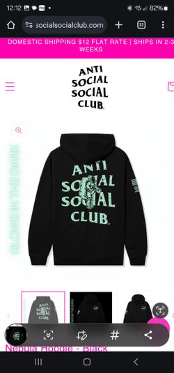 Anti Social Social Club Nebula Hoodie Glow In The Dark!  Sold Out - Size XL  NASA. Brand New 