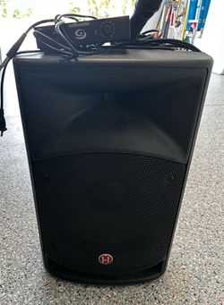 Harbinger Vari V2112 Powered Speaker and Gem Sound Wireless Mic