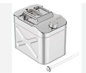 New 20L 5 Gallon 304 Stainless Steel Metal Water Can Jerry Can w/ Nozzle