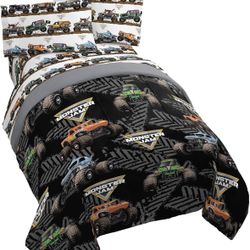 Monster Track Kids 4 Piece Twin Bed Set