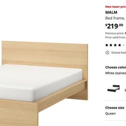 FREE - IKEA MALM queen size bed frame 