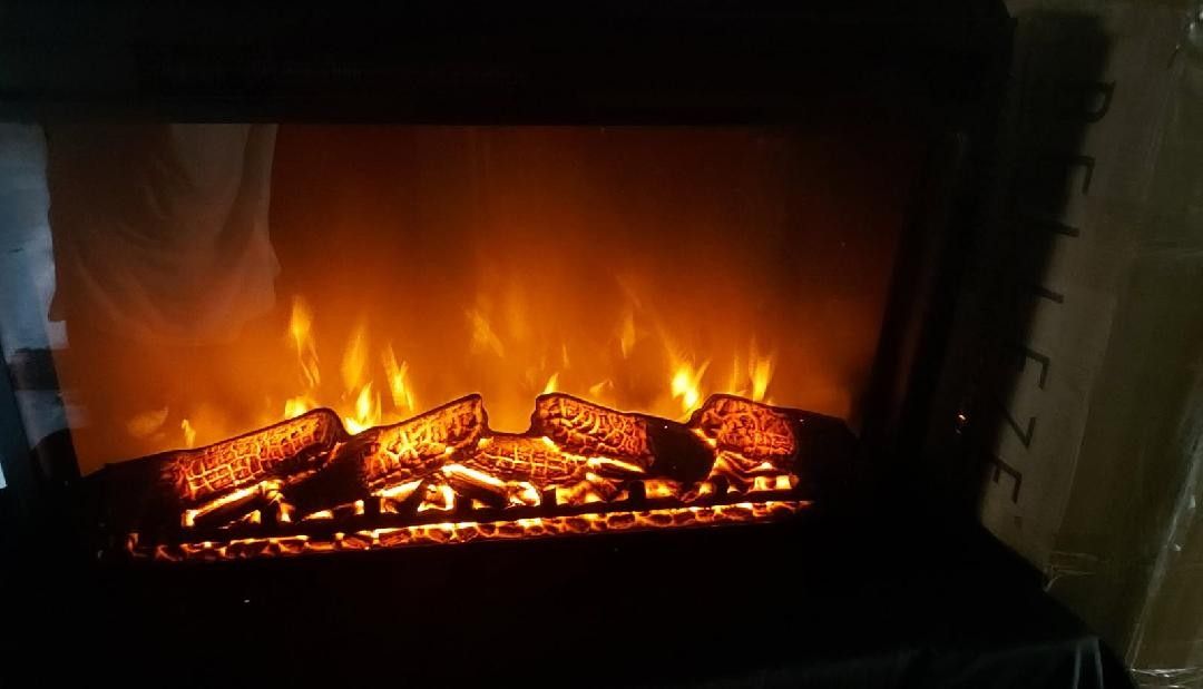 Brand New Fireplace Heater Insert 30.5" By 18.5" Realistic Flames & Logs W Remote $499 NEW BNIB 